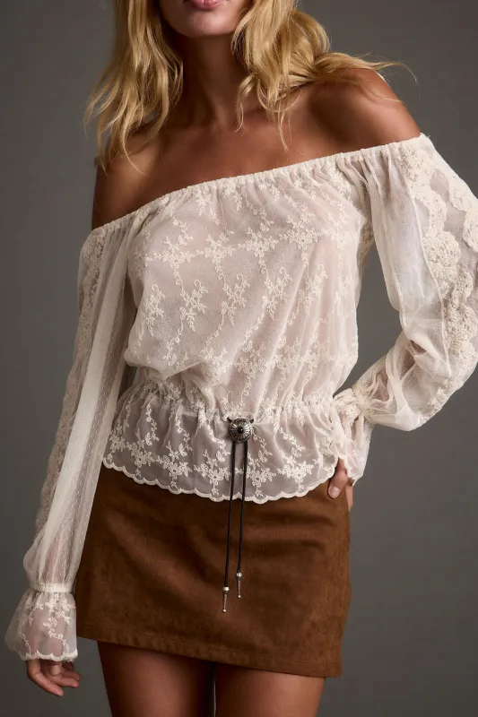 Norah Ivory Off Shoulder Top sold by 12th Tribe