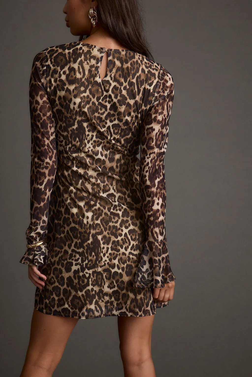 Tatum Leopard Mesh Mini Dress sold by 12th Tribe product image thumbnail 2