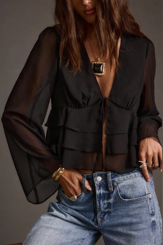 Alexa Black Blouse sold by 12th Tribe