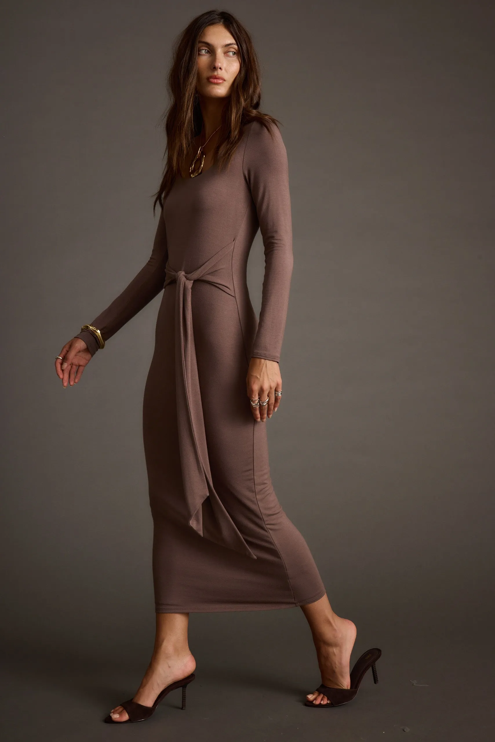 Giavana Dark Taupe Maxi Dress sold by 12th Tribe