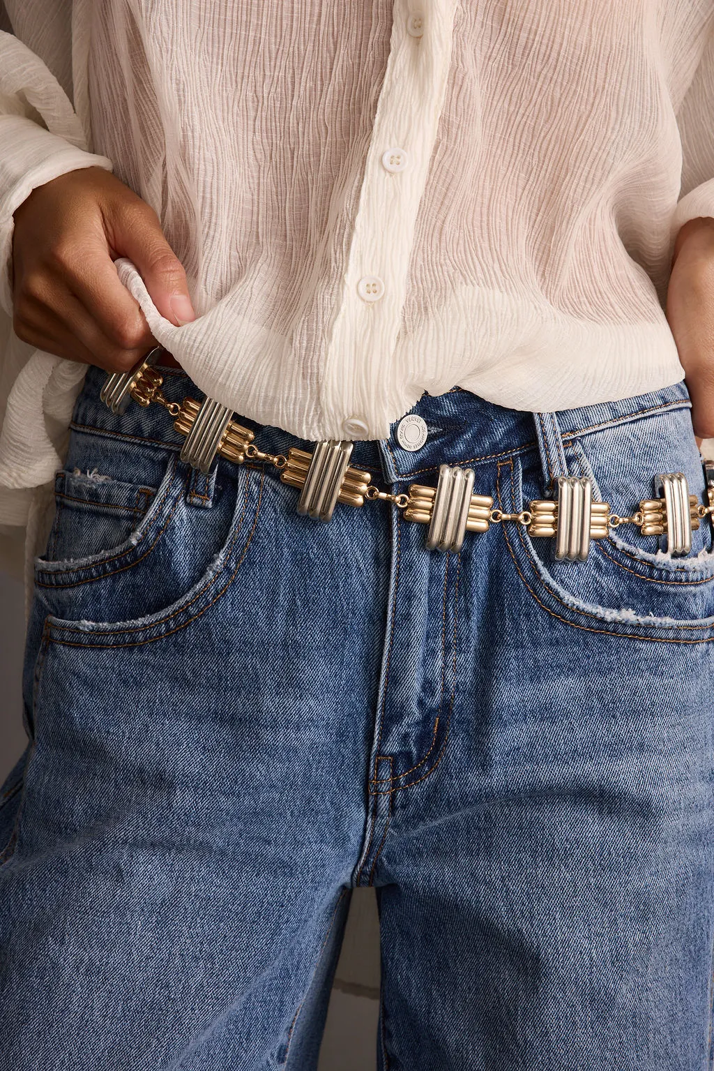 Dessa Mixed Metal Chain Belt sold by 12th Tribe product image thumbnail 4