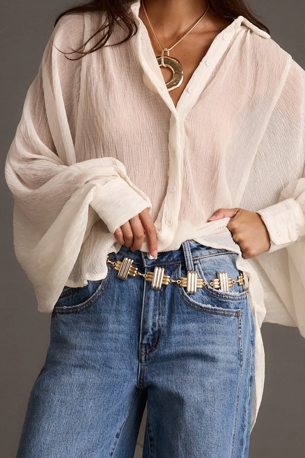 Dessa Mixed Metal Chain Belt sold by 12th Tribe product image thumbnail 2