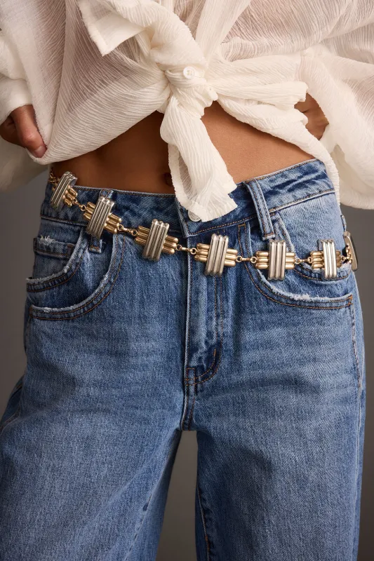 Dessa Mixed Metal Chain Belt sold by 12th Tribe