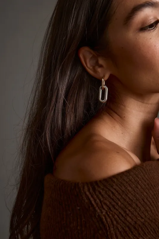 Elsie Mixed Metal Earrings made by 12th Tribe