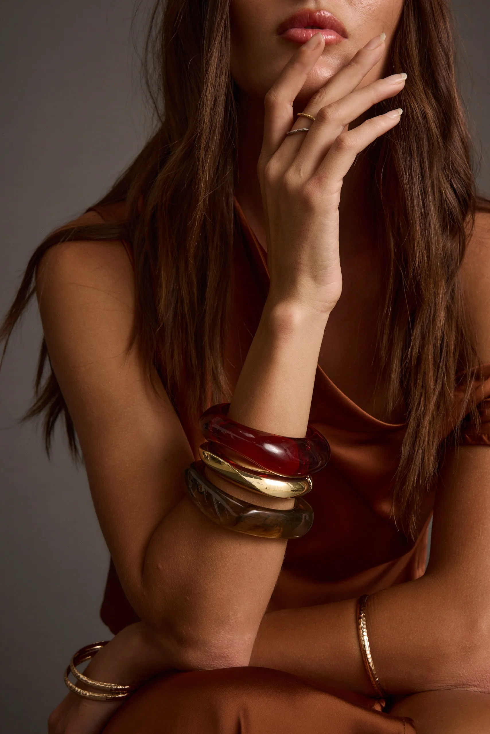 Juna Set of 3 Gold and Resin Bangles sold by 12th Tribe product image thumbnail 3