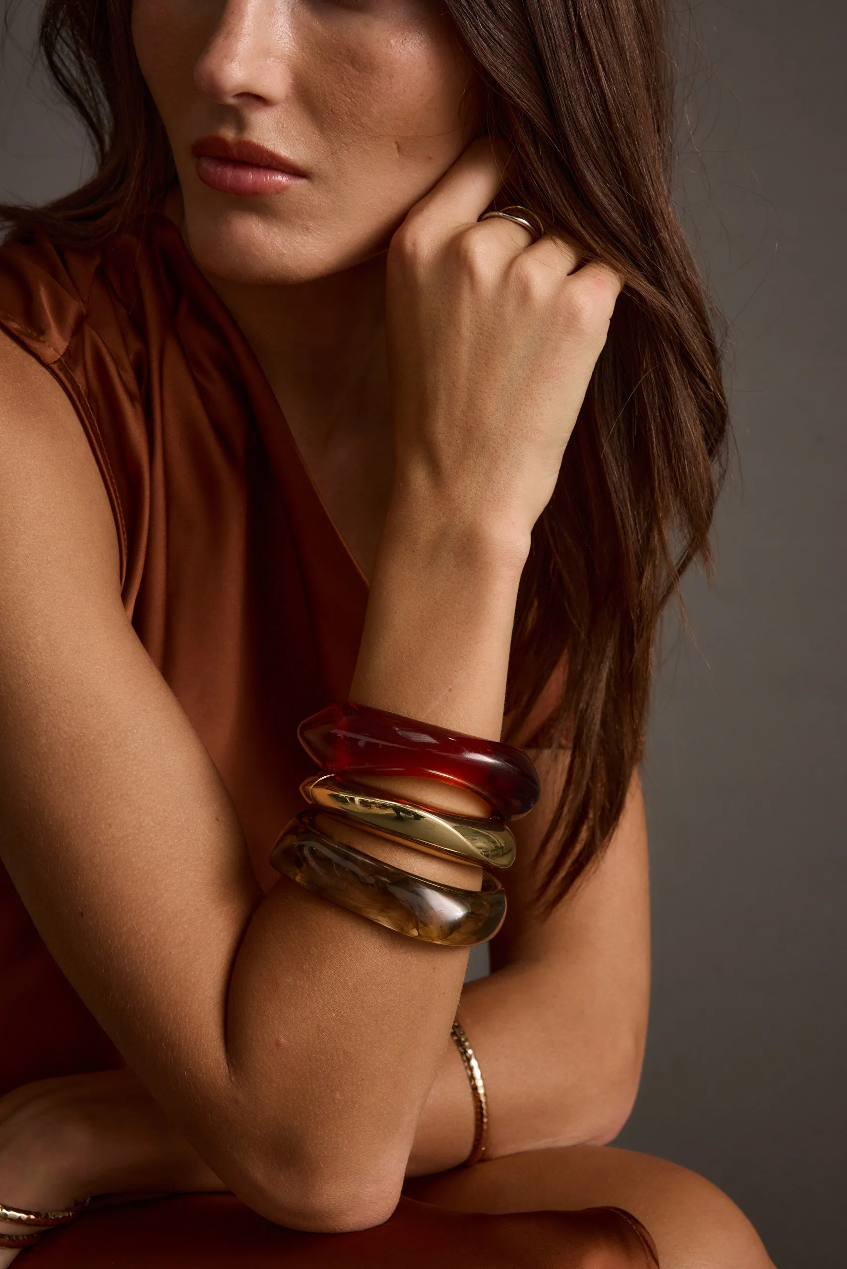 Juna Set of 3 Gold and Resin Bangles sold by 12th Tribe product image thumbnail 2