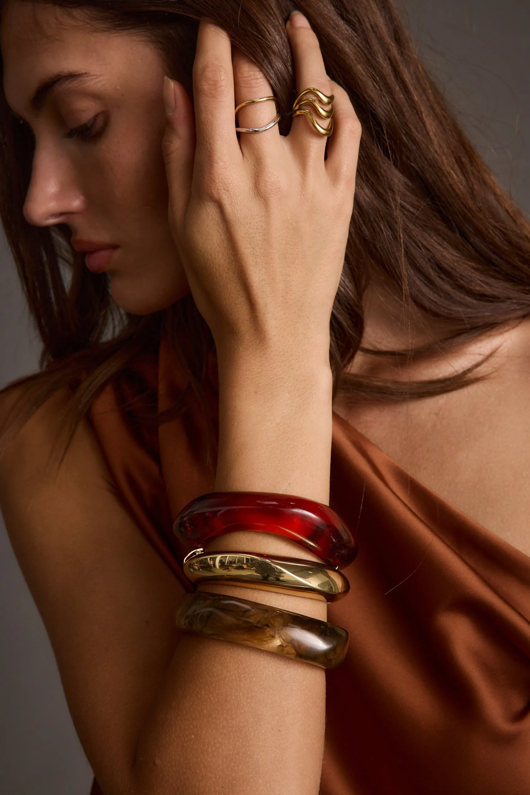 Juna Set of 3 Gold and Resin Bangles sold by 12th Tribe product image thumbnail 5