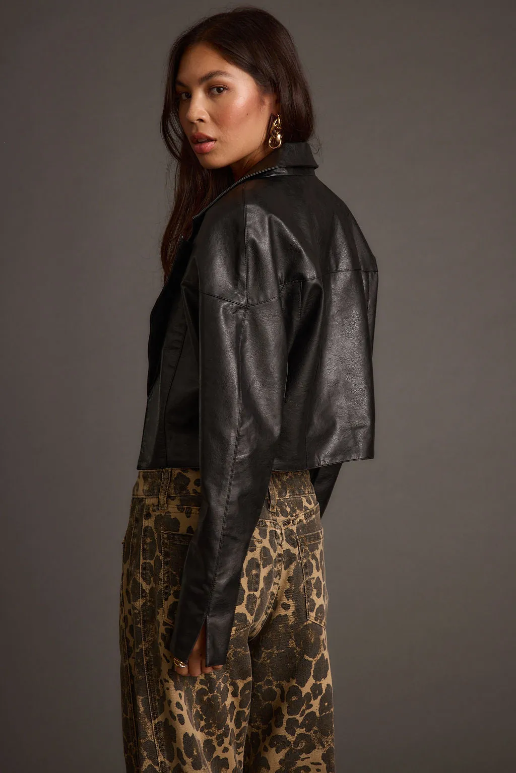 Wilde Black Vegan Leather Jacket sold by 12th Tribe product image thumbnail 3