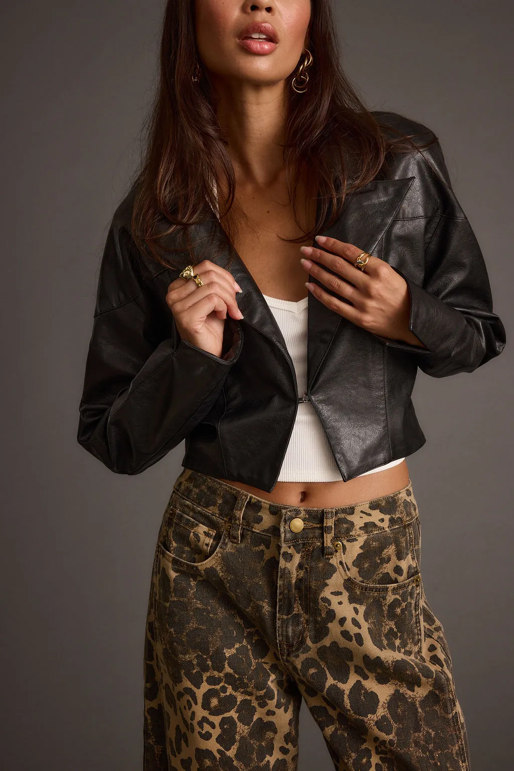 Wilde Black Vegan Leather Jacket sold by 12th Tribe product image thumbnail 4