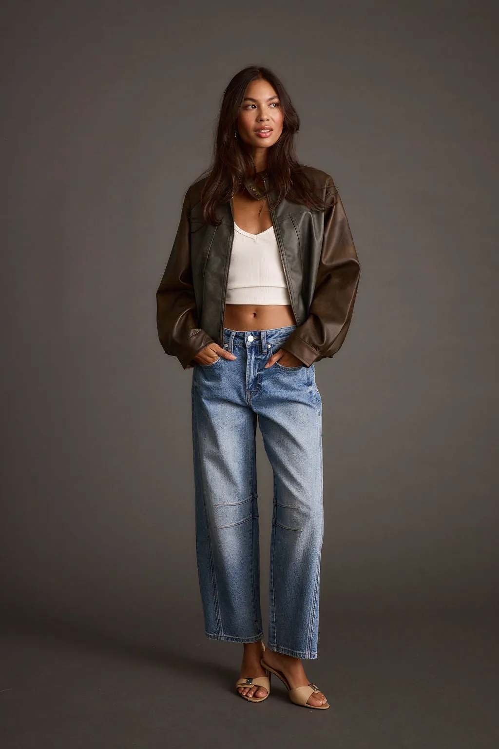 Bowery Color Block Moto Jacket sold by 12th Tribe product image thumbnail 2