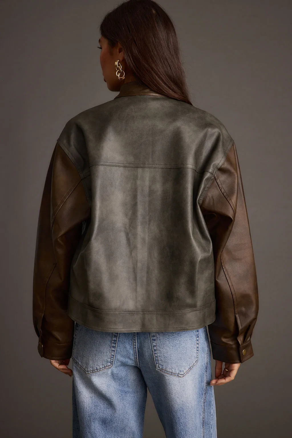 Bowery Color Block Moto Jacket sold by 12th Tribe product image thumbnail 4