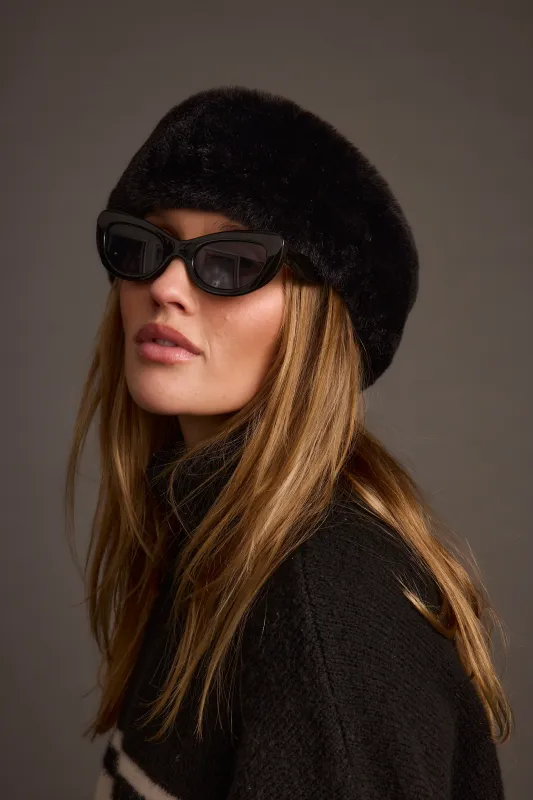 Chalet Black Faux Fur Headband sold by 12th Tribe