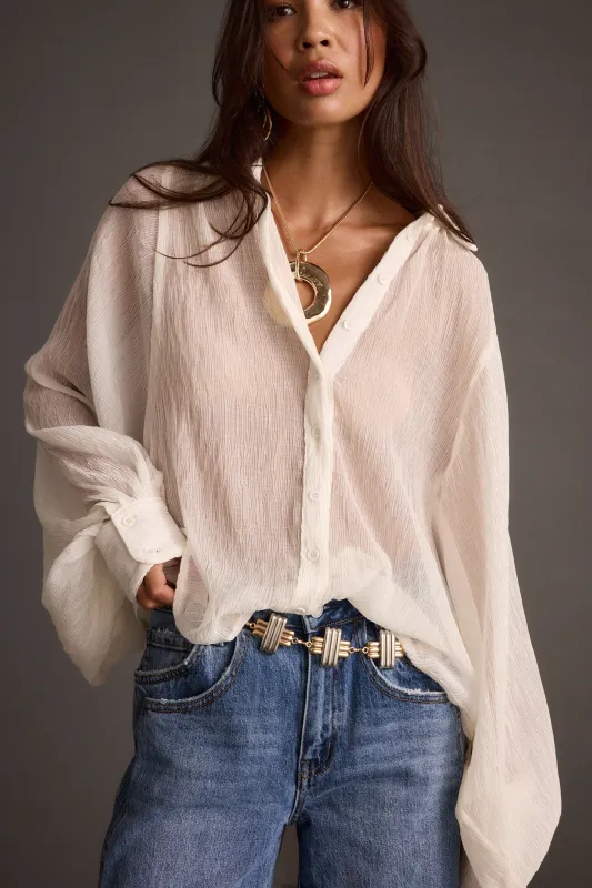 Claudia Ivory Oversized Blouse sold by 12th Tribe