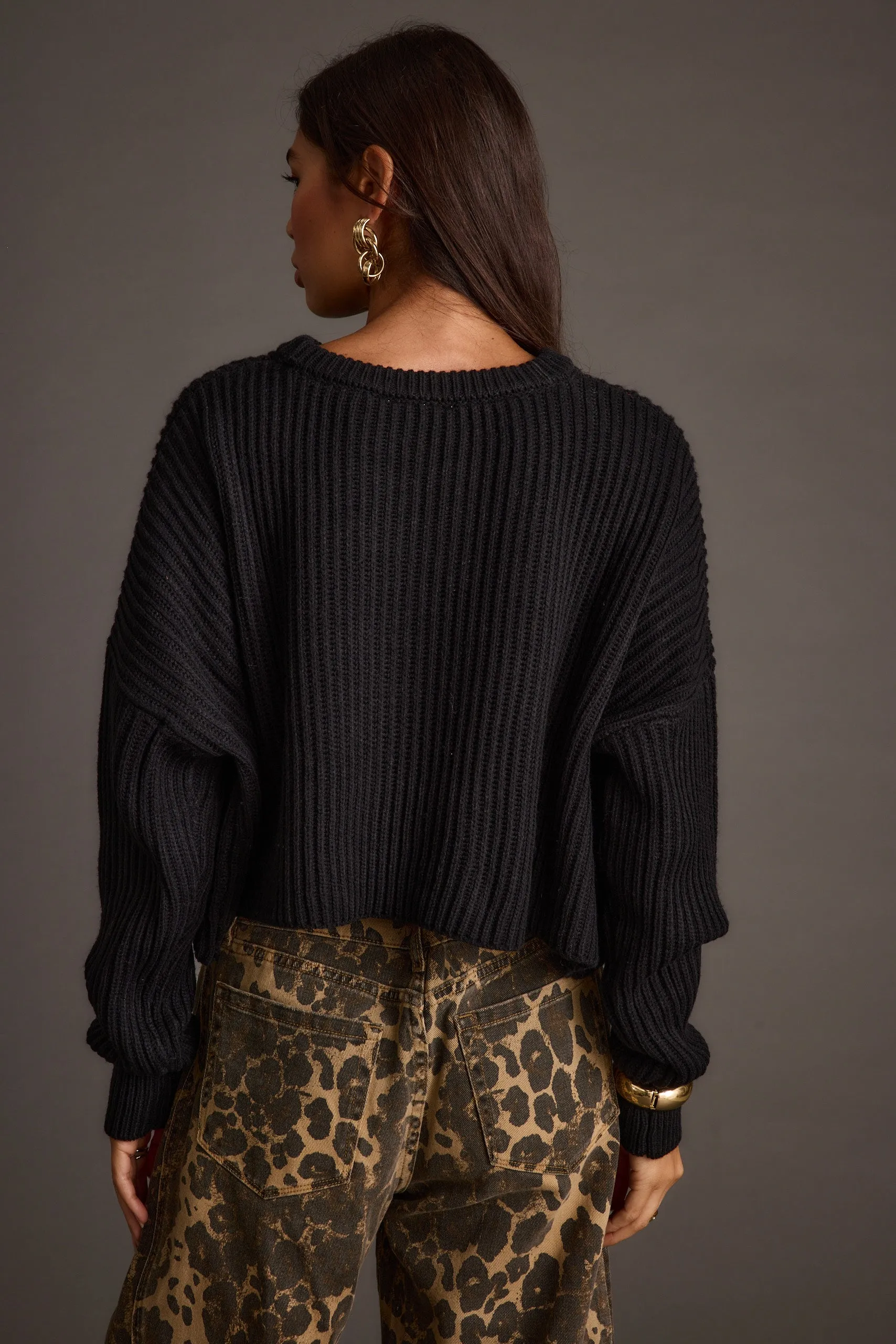 Maxine Black Cropped Sweater sold by 12th Tribe product image thumbnail 2