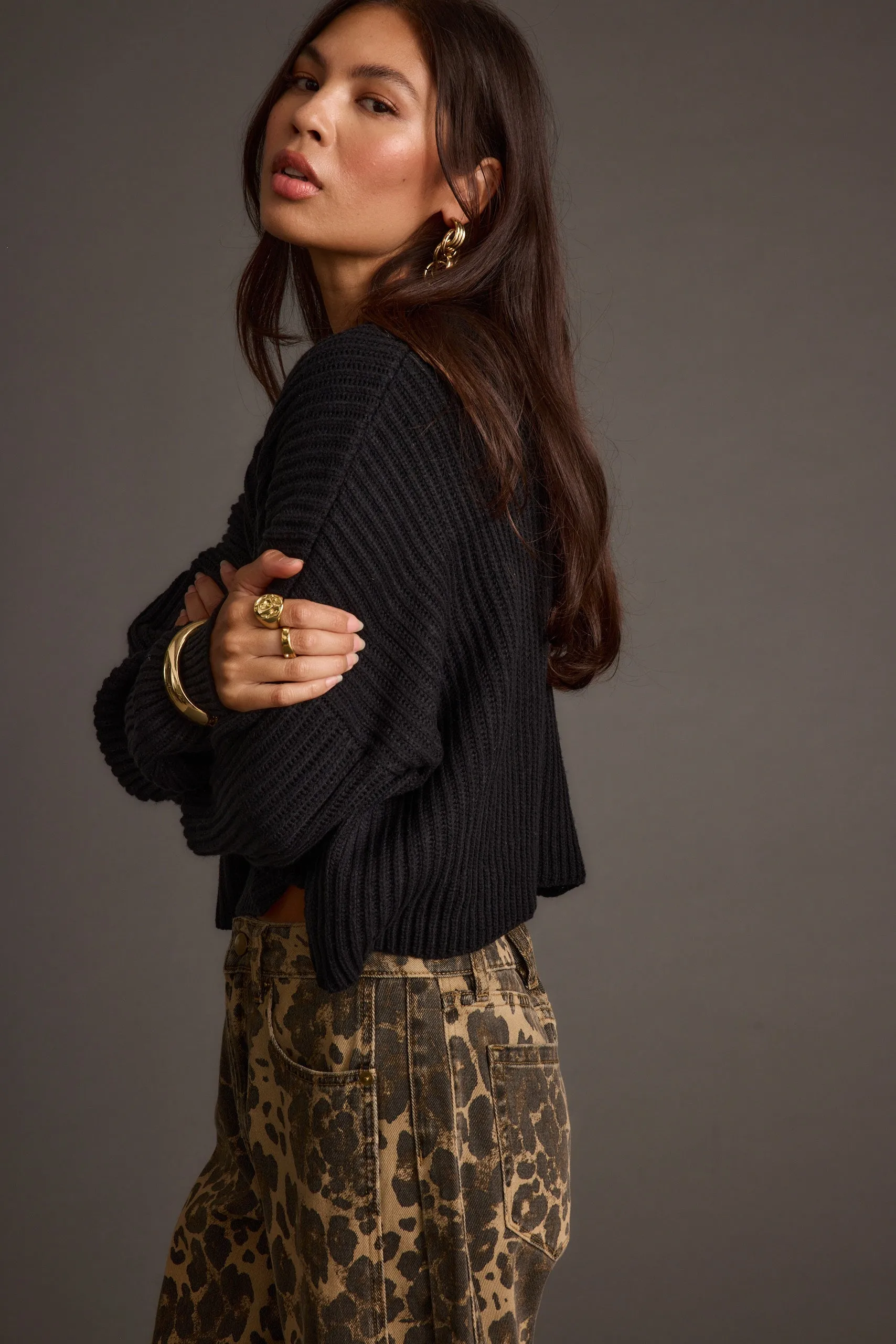 Maxine Black Cropped Sweater sold by 12th Tribe product image thumbnail 3