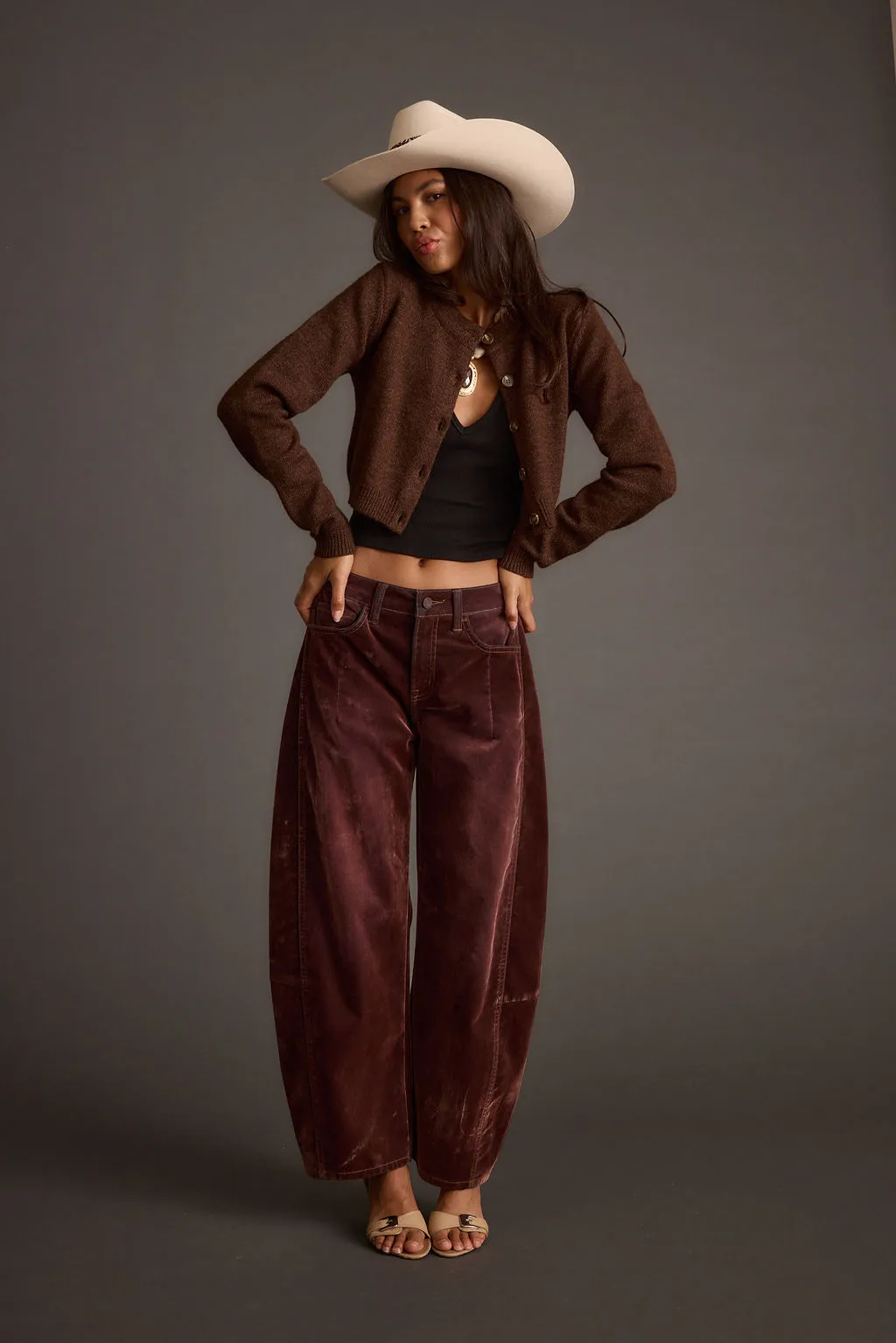 Teresa Mocha Cropped Cardigan sold by 12th Tribe product image thumbnail 2