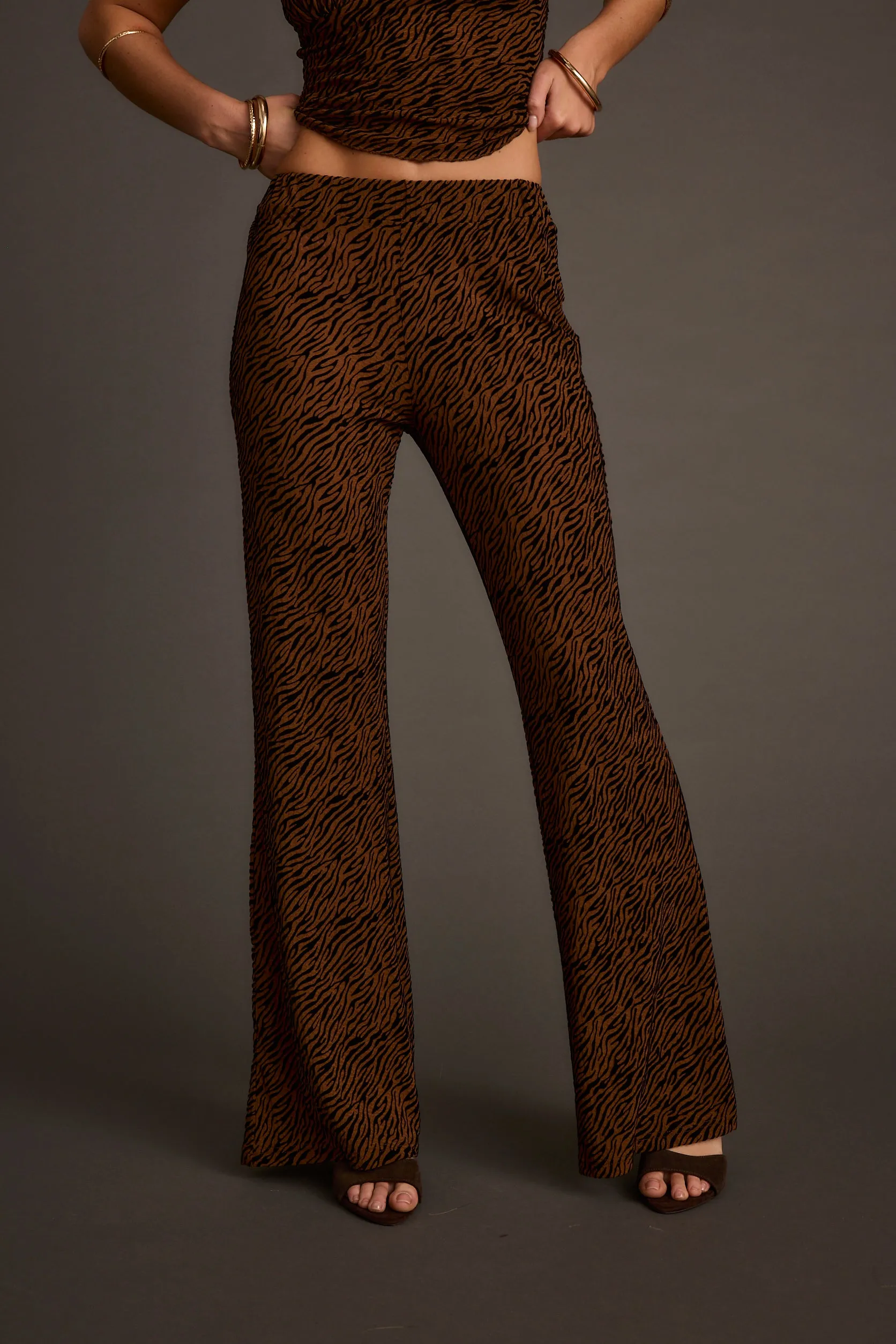 Silver Springs Cognac Zebra Flare Pants sold by 12th Tribe product image thumbnail 5