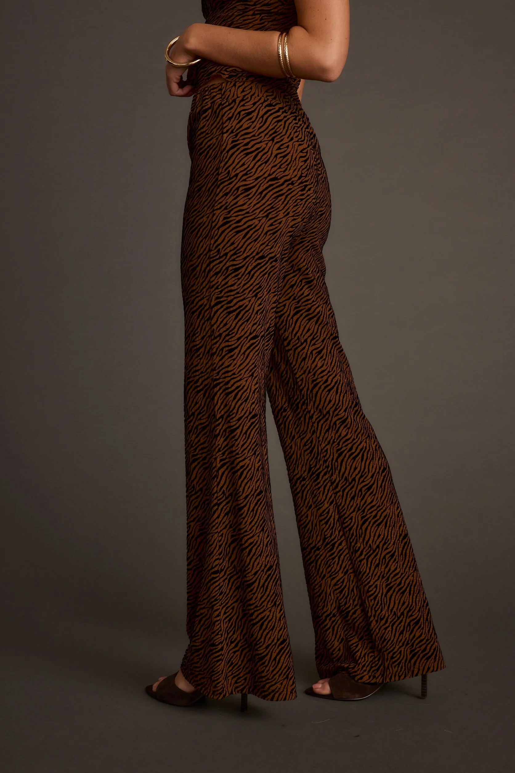 Silver Springs Cognac Zebra Flare Pants sold by 12th Tribe product image thumbnail 4