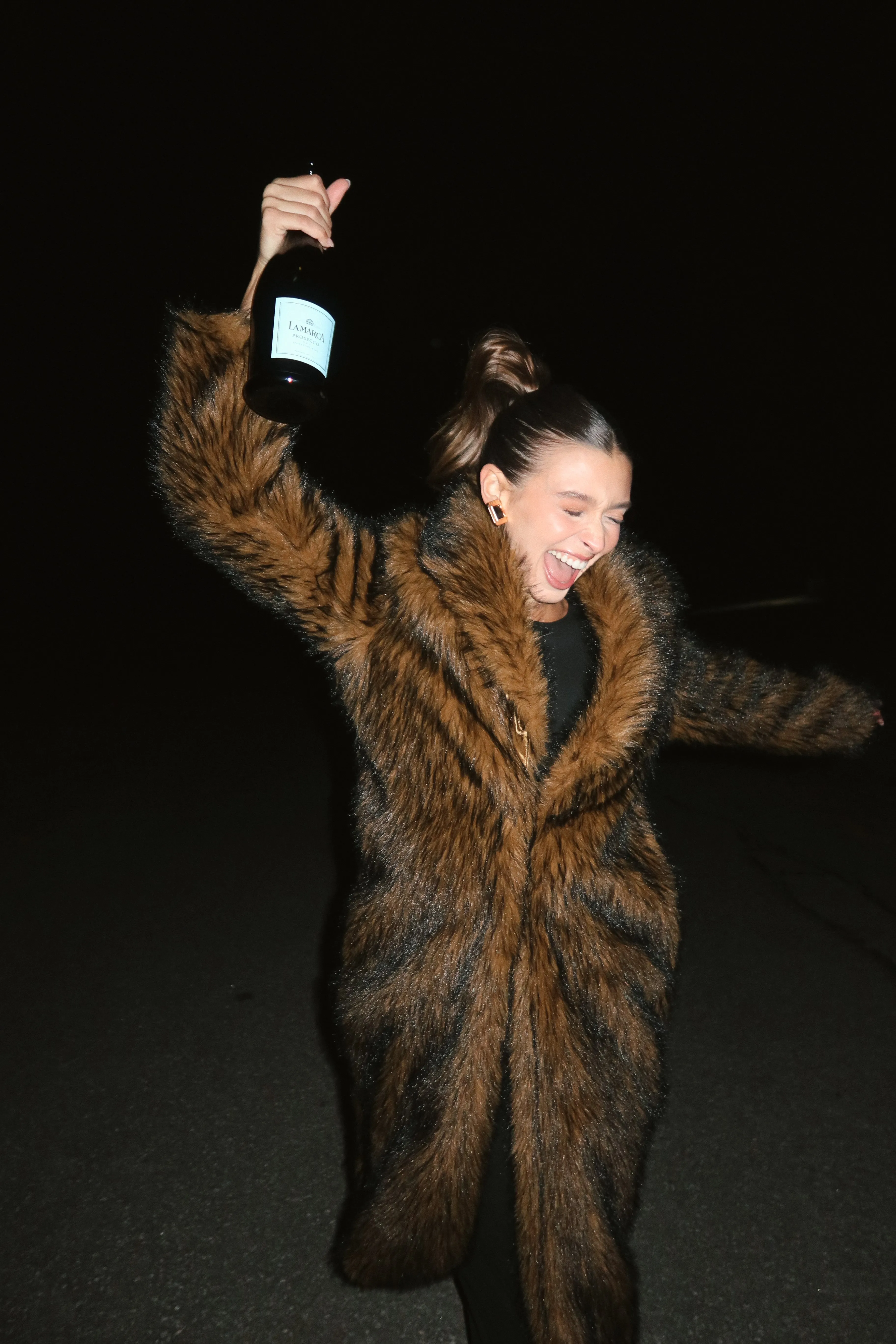 Manhattan Brown Faux Fur Coat sold by 12th Tribe product image thumbnail 3