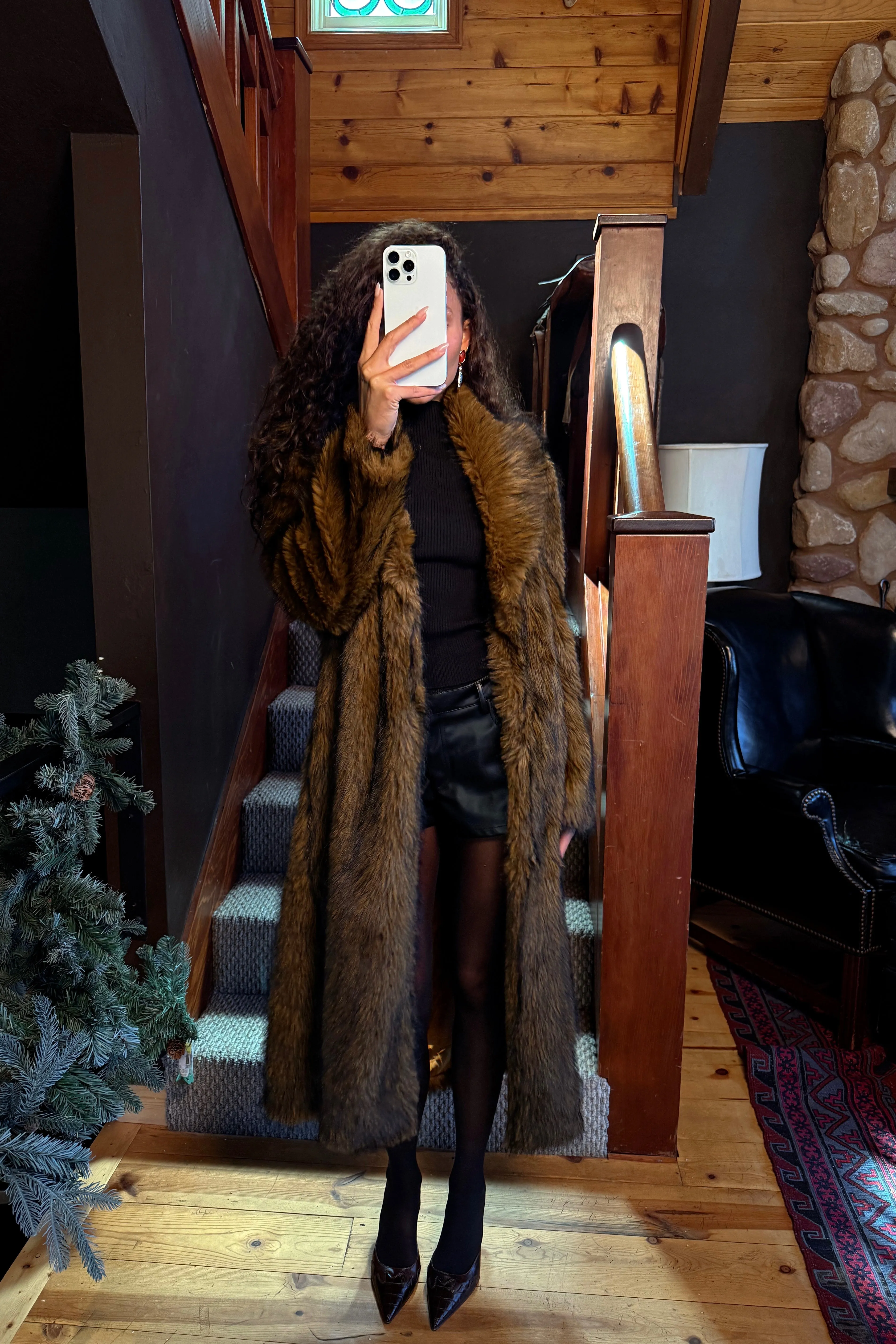 Manhattan Brown Faux Fur Coat sold by 12th Tribe product image thumbnail 5