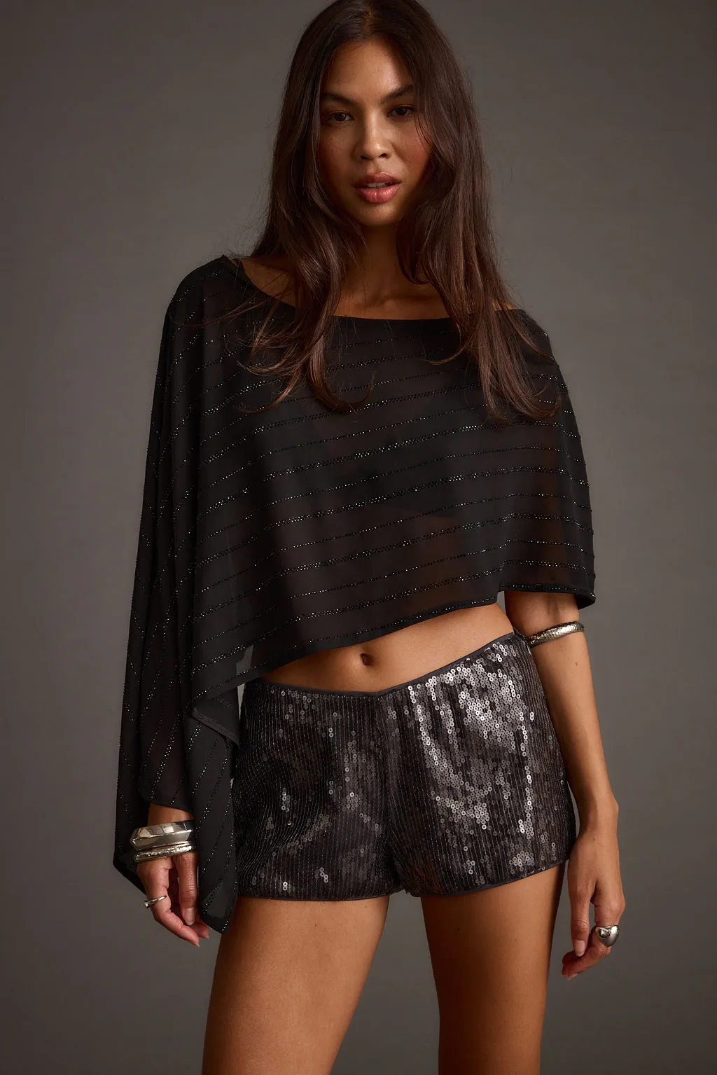 Oasis Black Rhinestone Shawl sold by 12th Tribe product image thumbnail 5