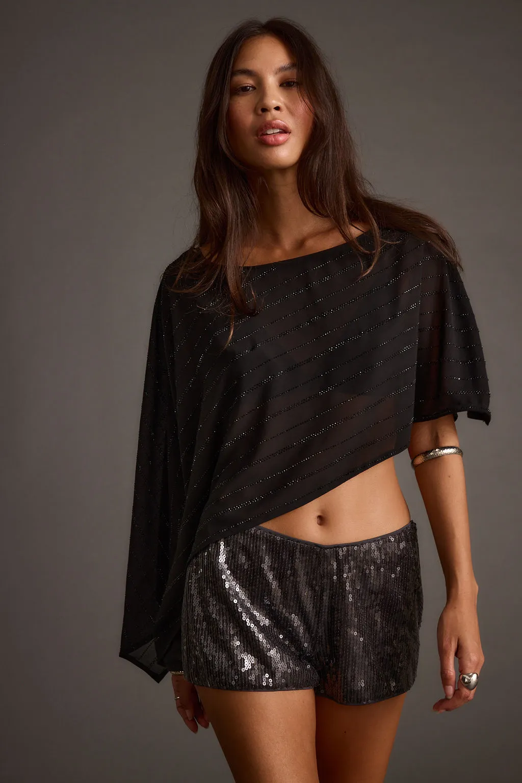 Oasis Black Rhinestone Shawl sold by 12th Tribe product image thumbnail 3