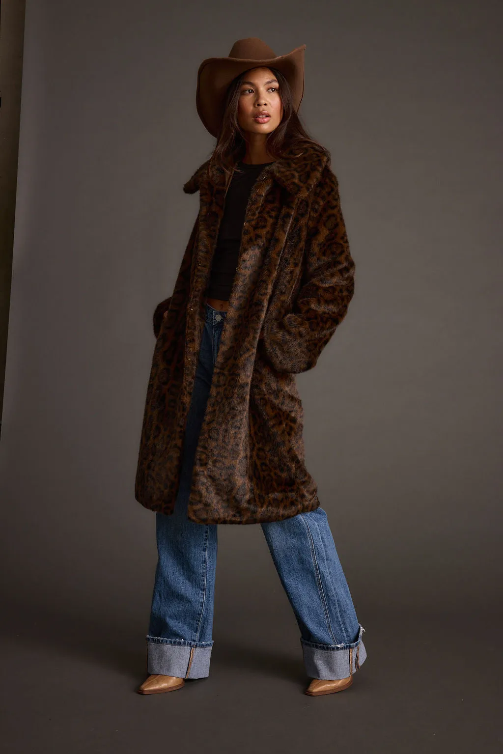 Rochelle Leopard Faux Fur Coat sold by 12th Tribe product image thumbnail 4