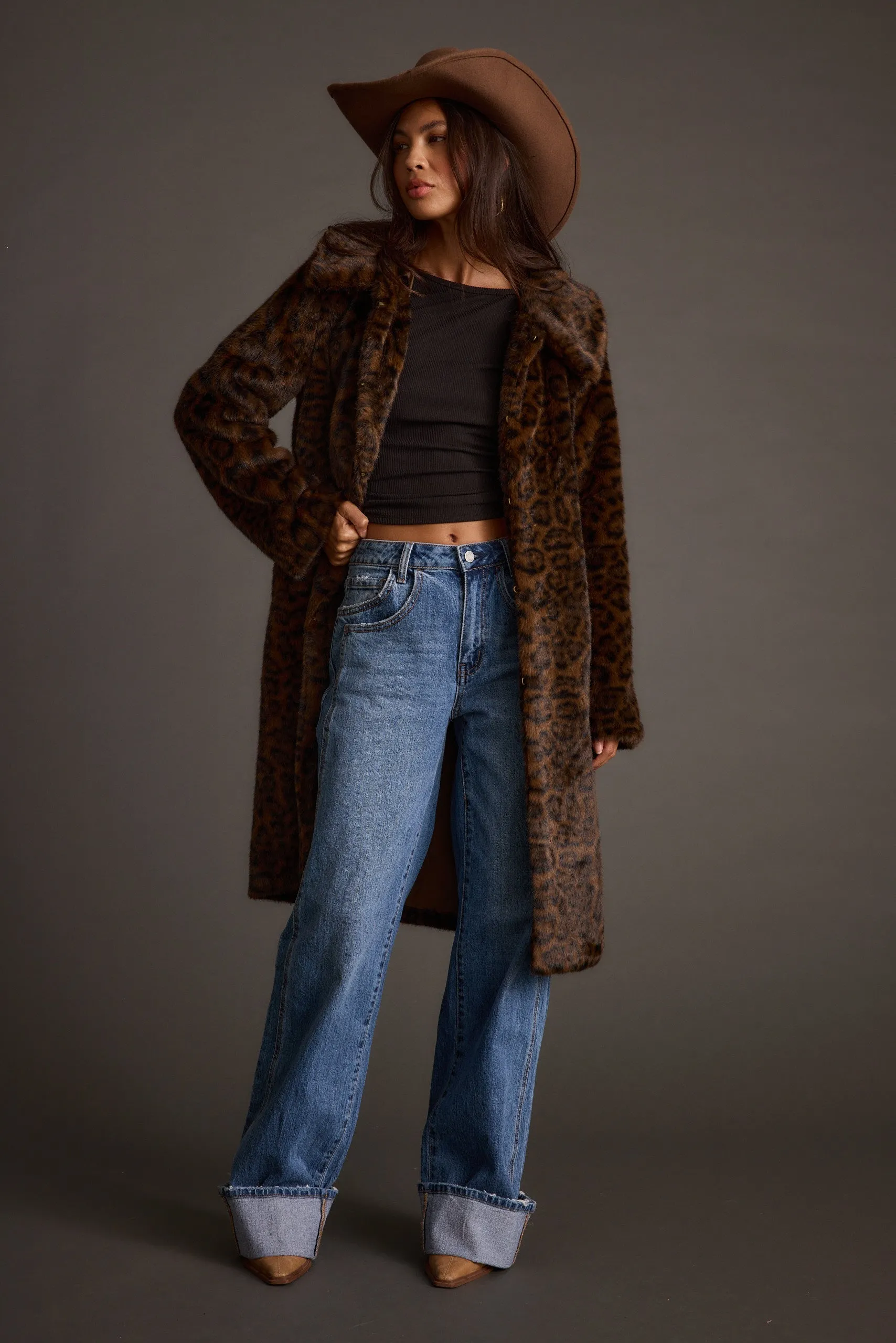 Rochelle Leopard Faux Fur Coat sold by 12th Tribe