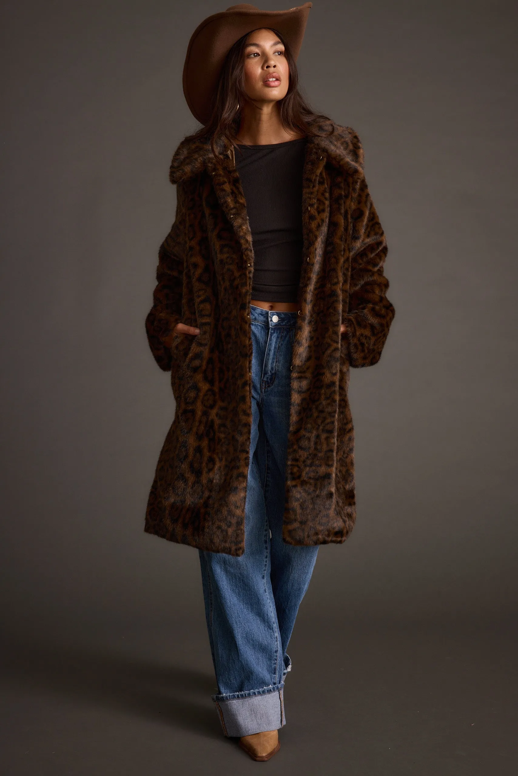 Rochelle Leopard Faux Fur Coat sold by 12th Tribe product image thumbnail 5