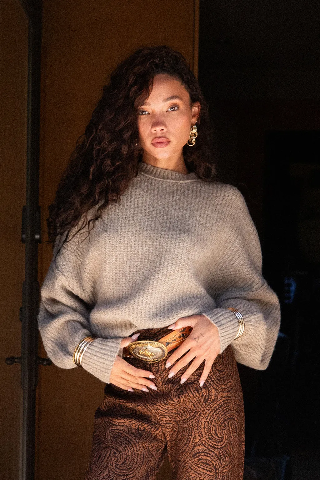 Shae Taupe Pullover Sweater sold by 12th Tribe product image thumbnail 4