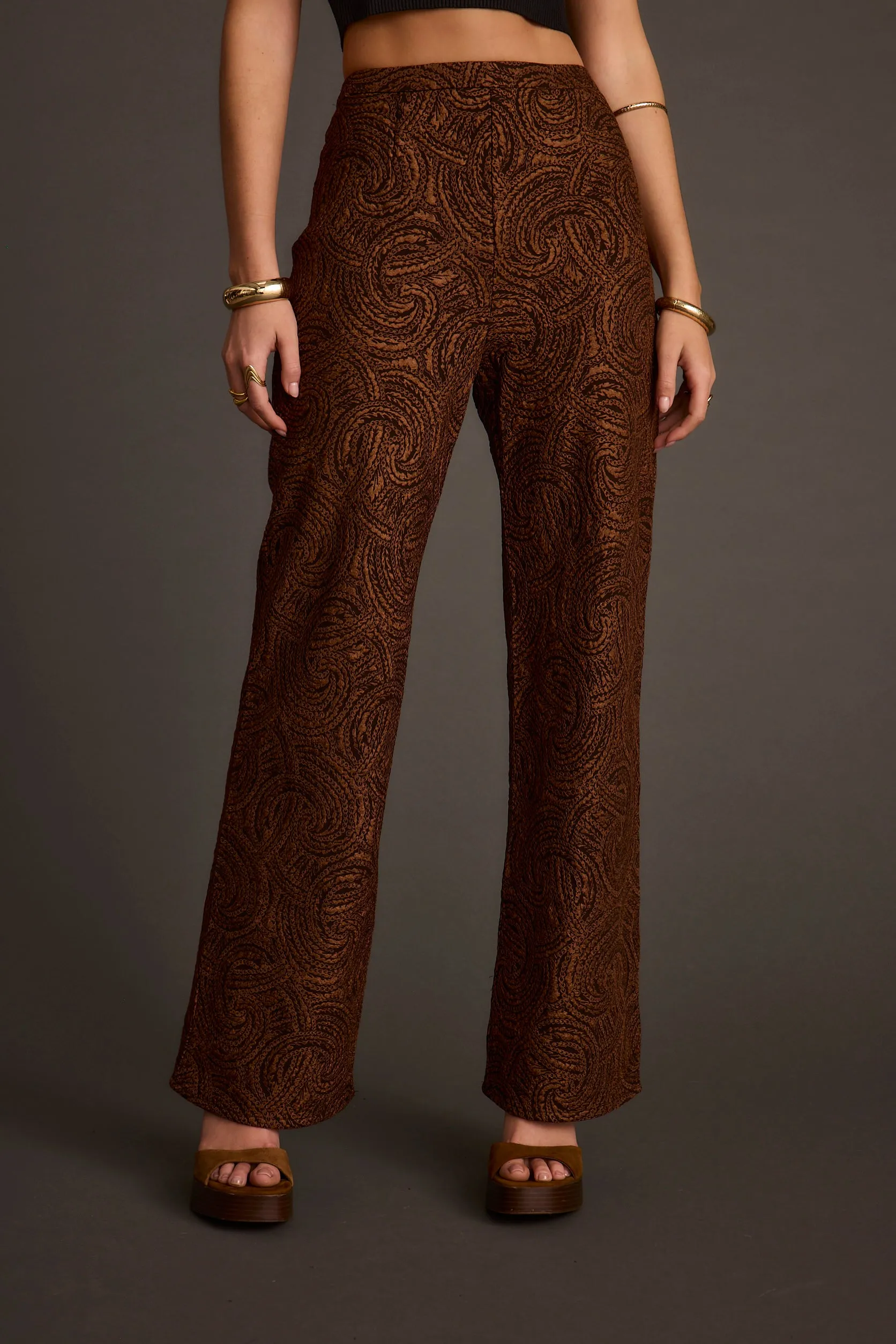 Milan Cognac Swirl Wide Leg Trouser sold by 12th Tribe product image thumbnail 2