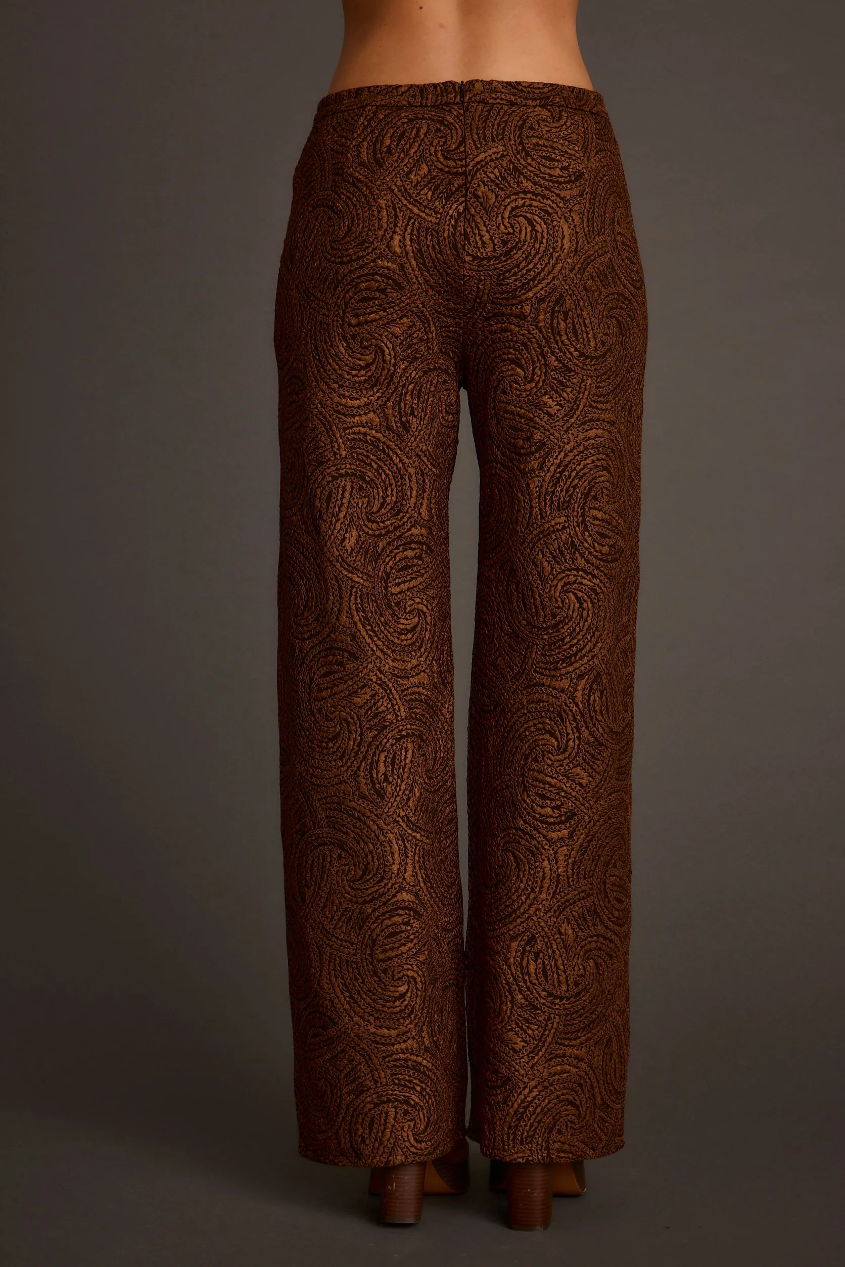 Milan Cognac Swirl Wide Leg Trouser sold by 12th Tribe product image thumbnail 3
