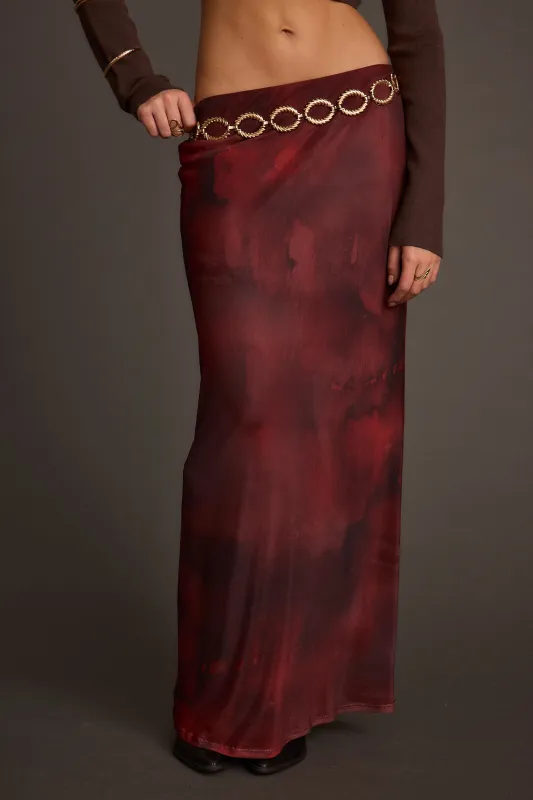 Julia Mulberry Blur Mesh Maxi Skirt sold by 12th Tribe