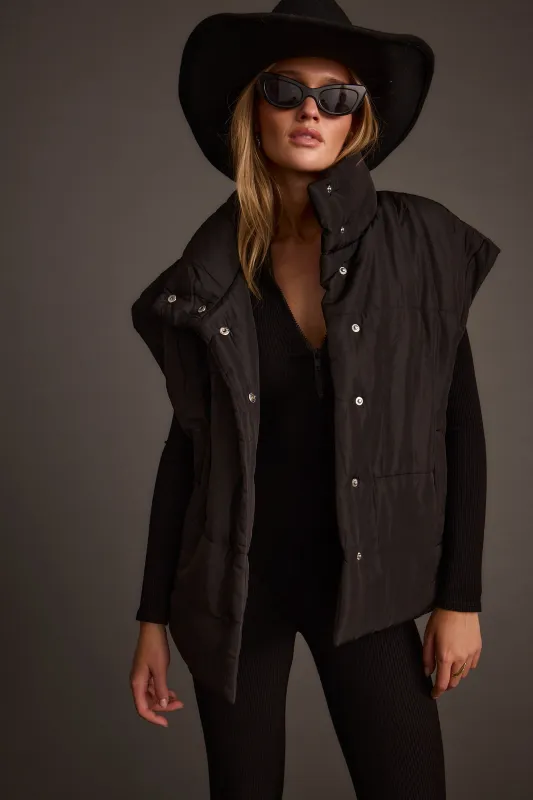 Summit Black Puffer Vest sold by 12th Tribe