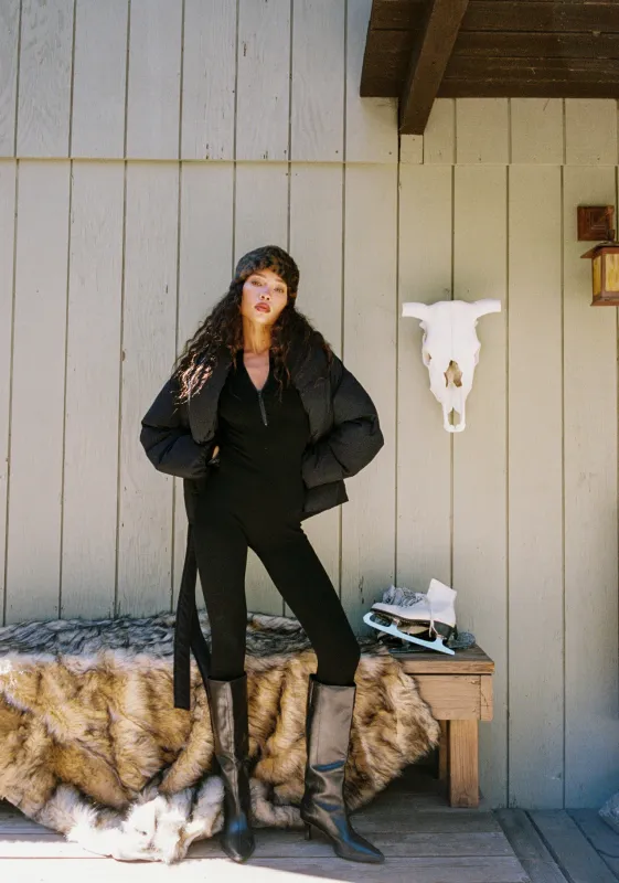 Nordic Black Ribbed Jumpsuit sold by 12th Tribe