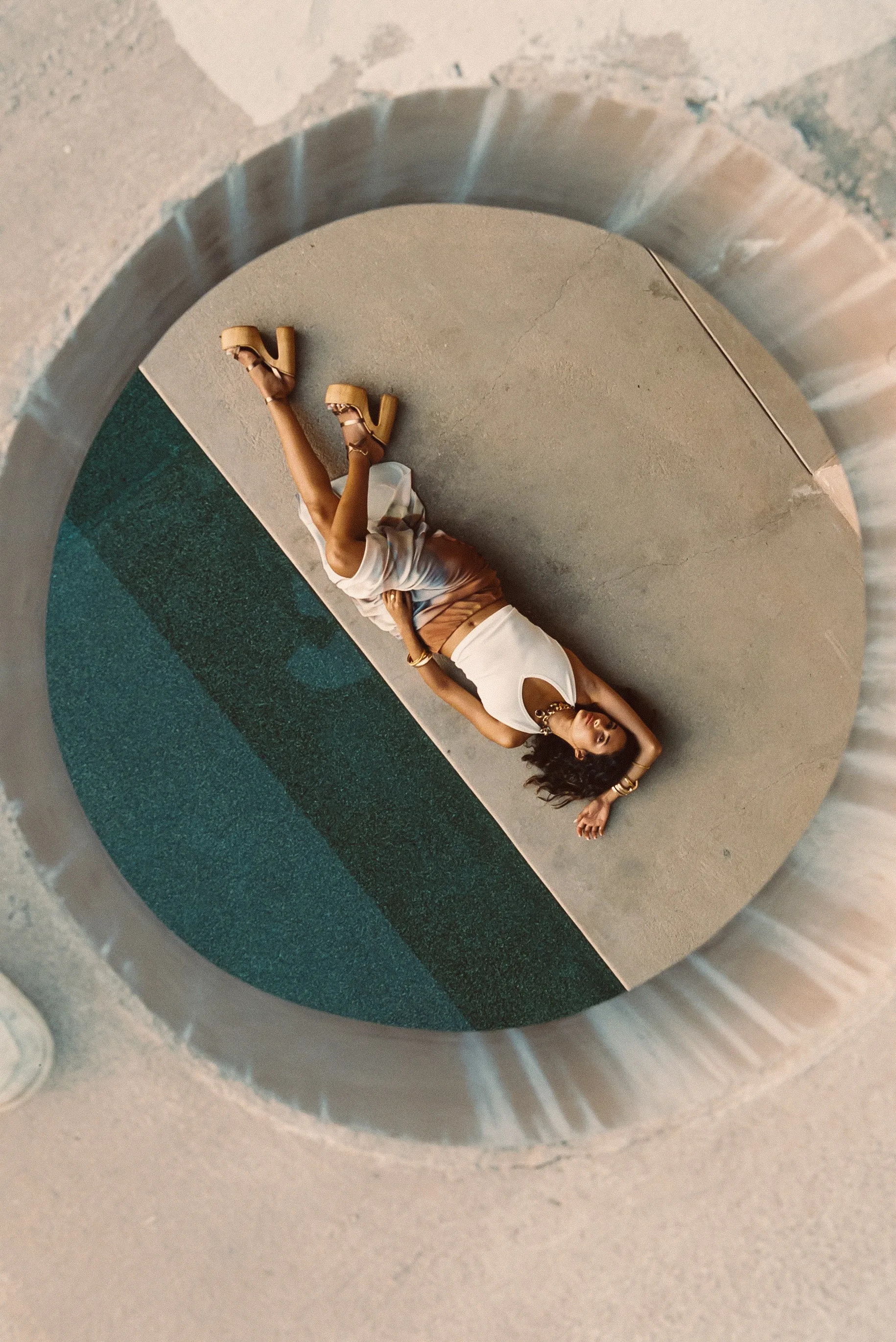 Dolce Golden Ombre Satin Maxi Skirt sold by 12th Tribe product image thumbnail 4