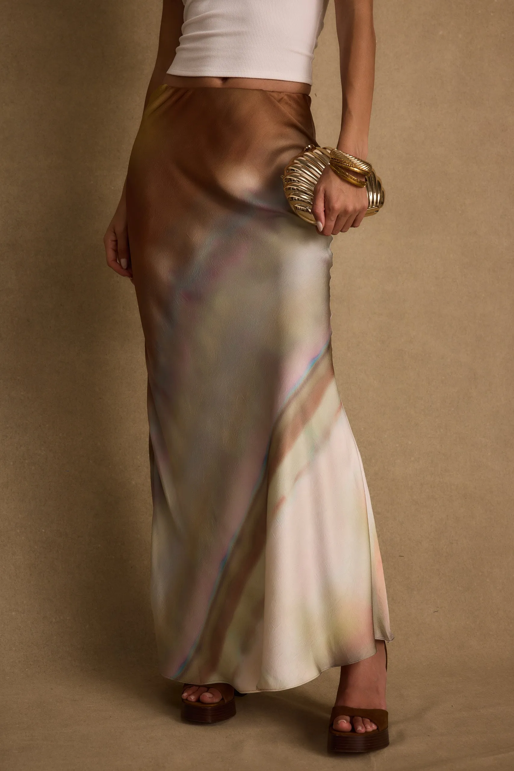 Dolce Golden Ombre Satin Maxi Skirt sold by 12th Tribe product image thumbnail 2