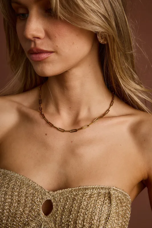 Lyra Gold Link Necklace sold by 12th Tribe