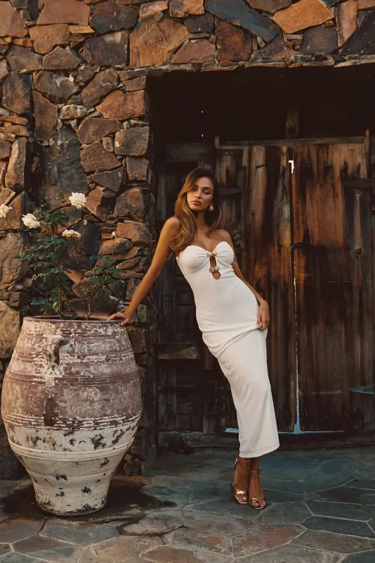 Rayne White Embellished Maxi Dress made by Edit by Nine