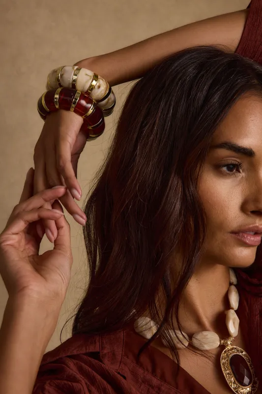 Soreya Resin and Gold Bangles sold by 12th Tribe