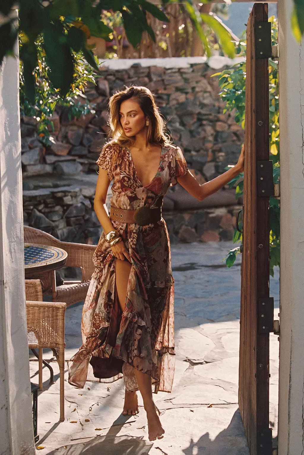 Sundance Rust Multi Printed Maxi Dress sold by 12th Tribe