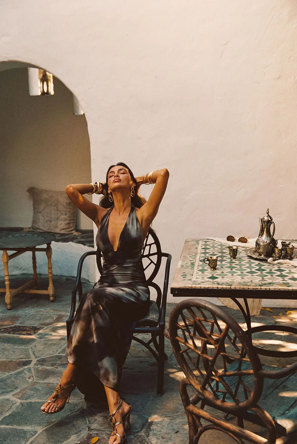 Rosalia Olive Mesh Maxi Dress sold by 12th Tribe product image thumbnail 5