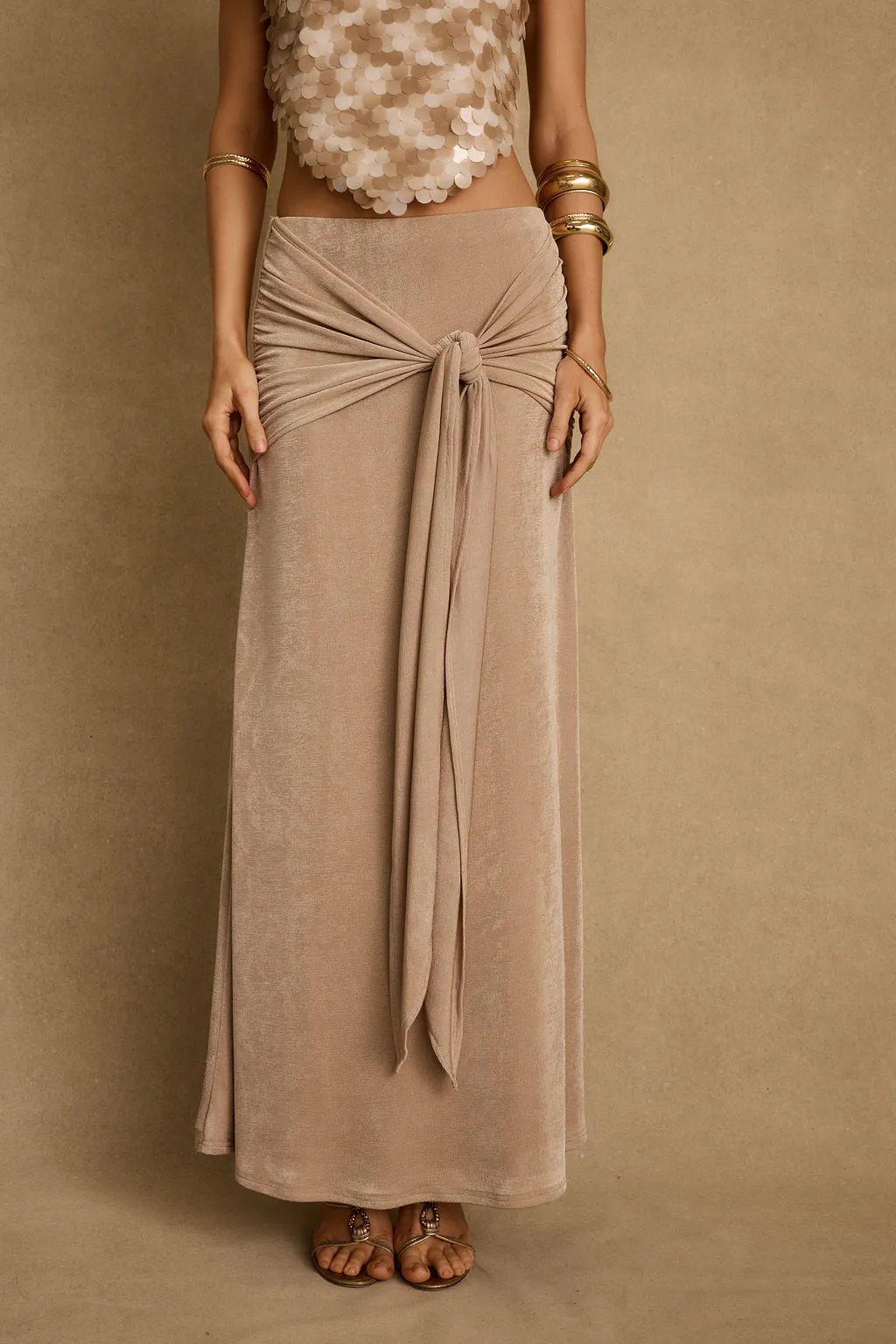 Almara Champagne Maxi Skirt sold by 12th Tribe product image thumbnail 2