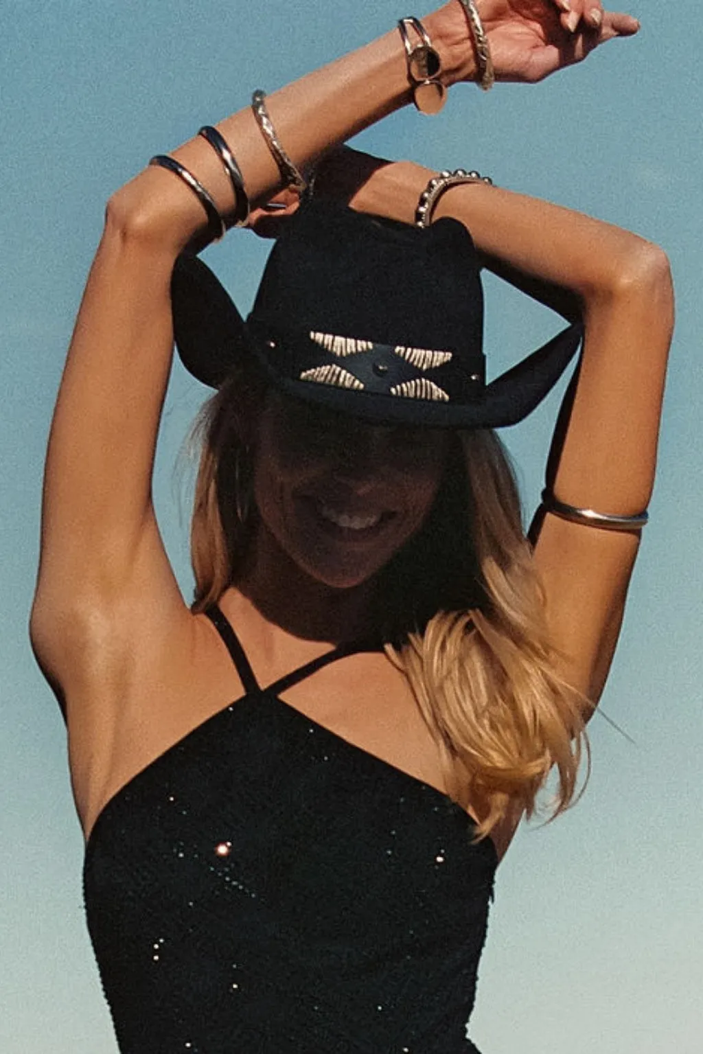 Talon Black Suede Cowboy Hat sold by 12th Tribe product image thumbnail 2