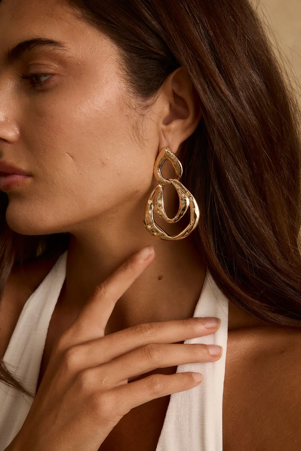 Kailani Gold Drop Earrings sold by 12th Tribe product image thumbnail 2