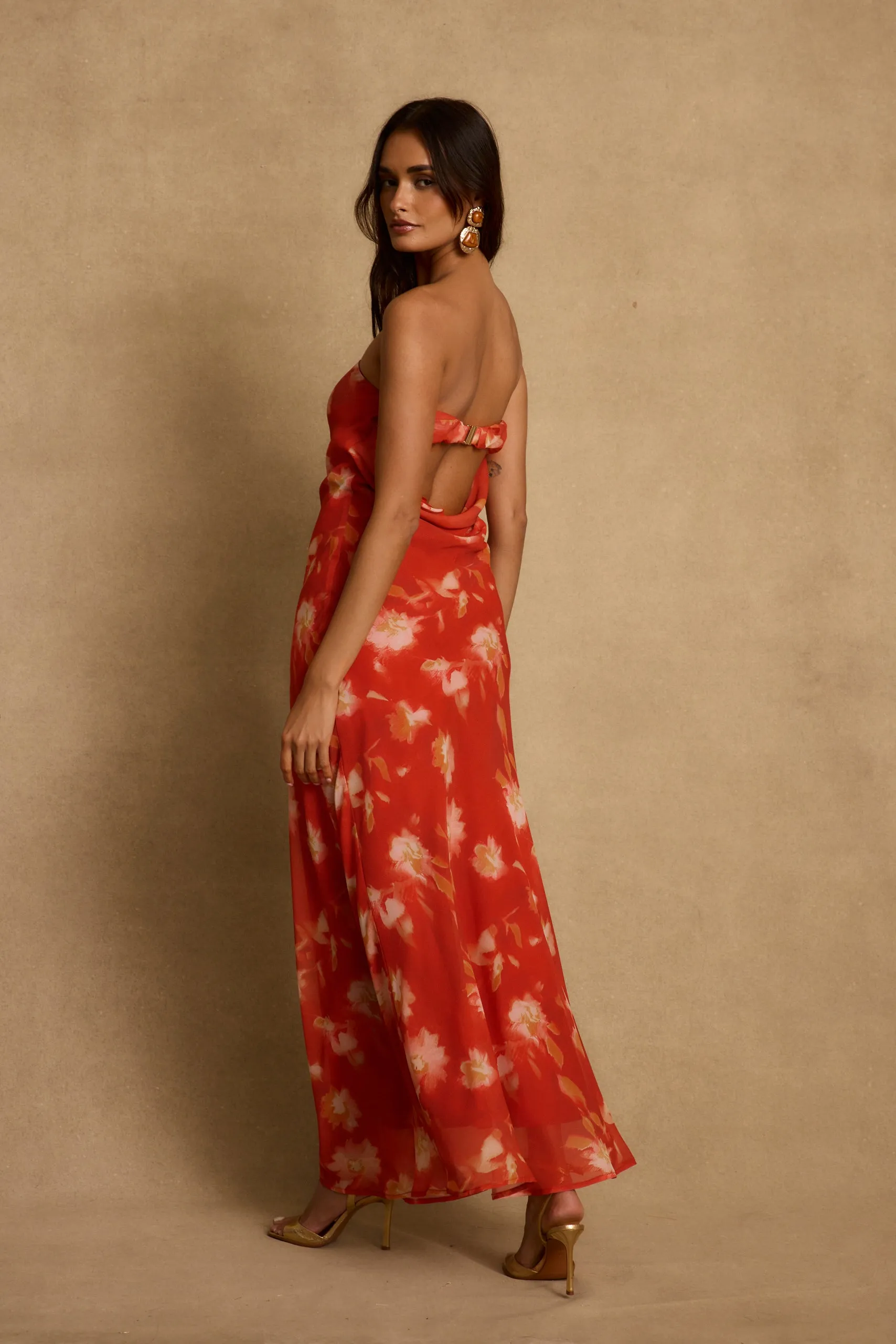 Natalia Poppy Red Strapless Maxi Dress sold by 12th Tribe product image thumbnail 2