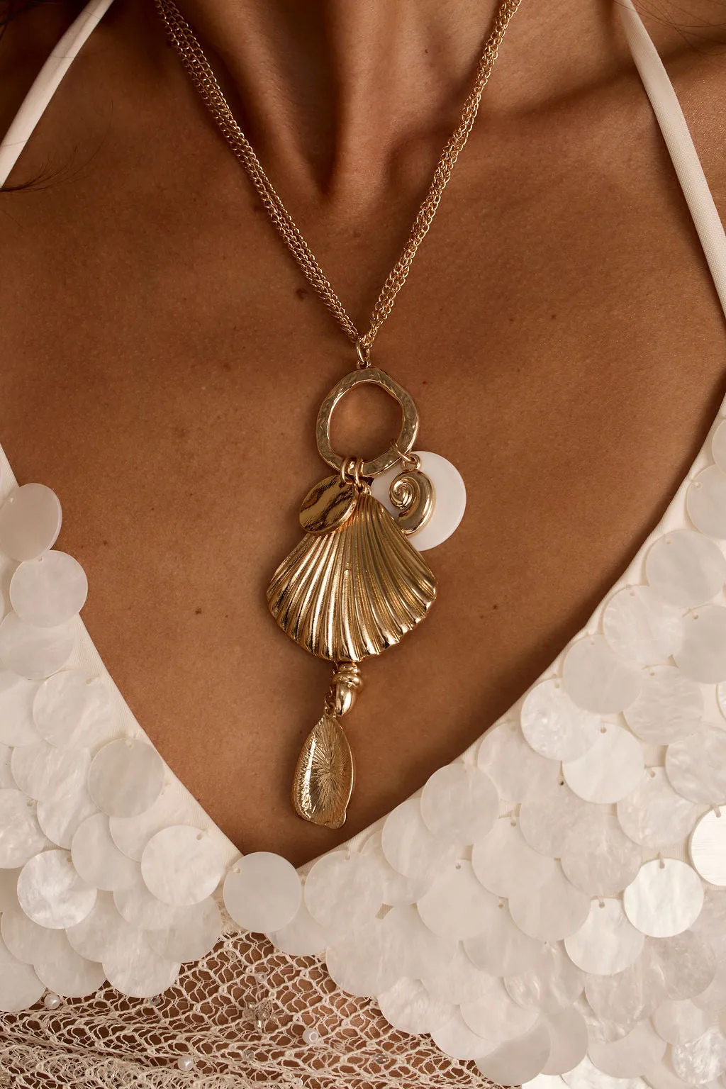 Sunlit Tides Gold Pendant Necklace sold by 12th Tribe product image thumbnail 2