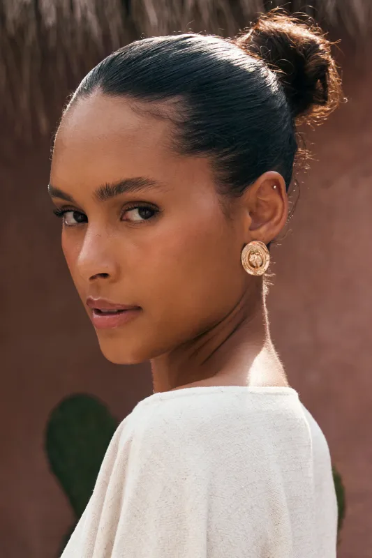 Golden Dune Coin Earrings made by 12th Tribe