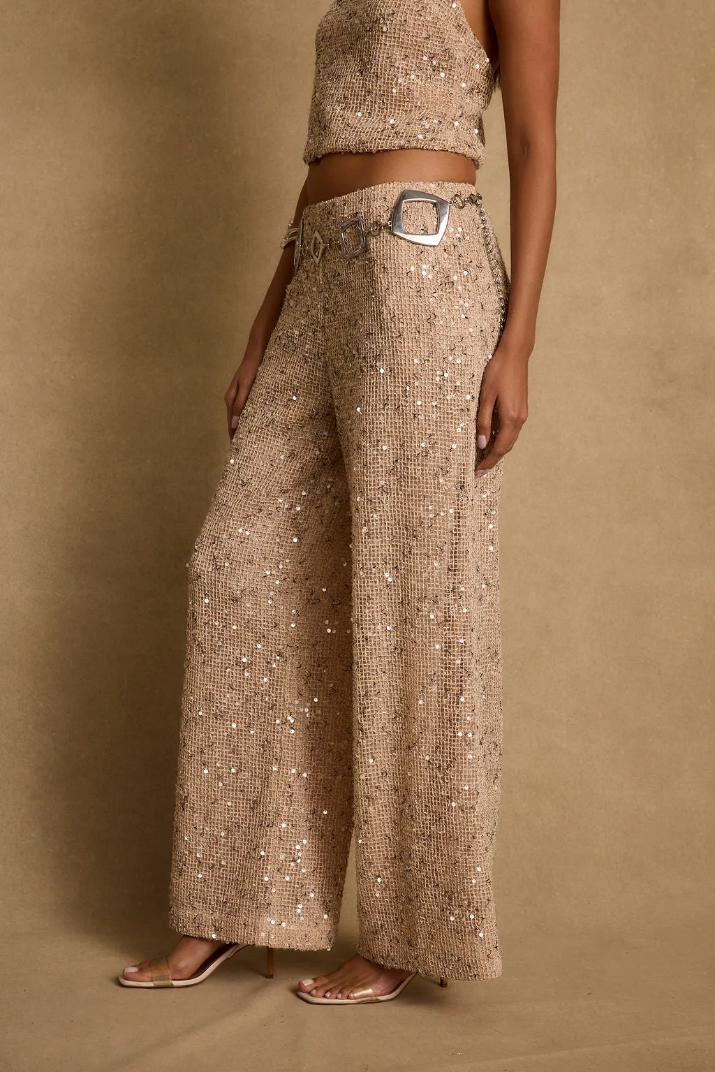 Clear Breeze Champagne Sequin Pants sold by 12th Tribe product image thumbnail 4