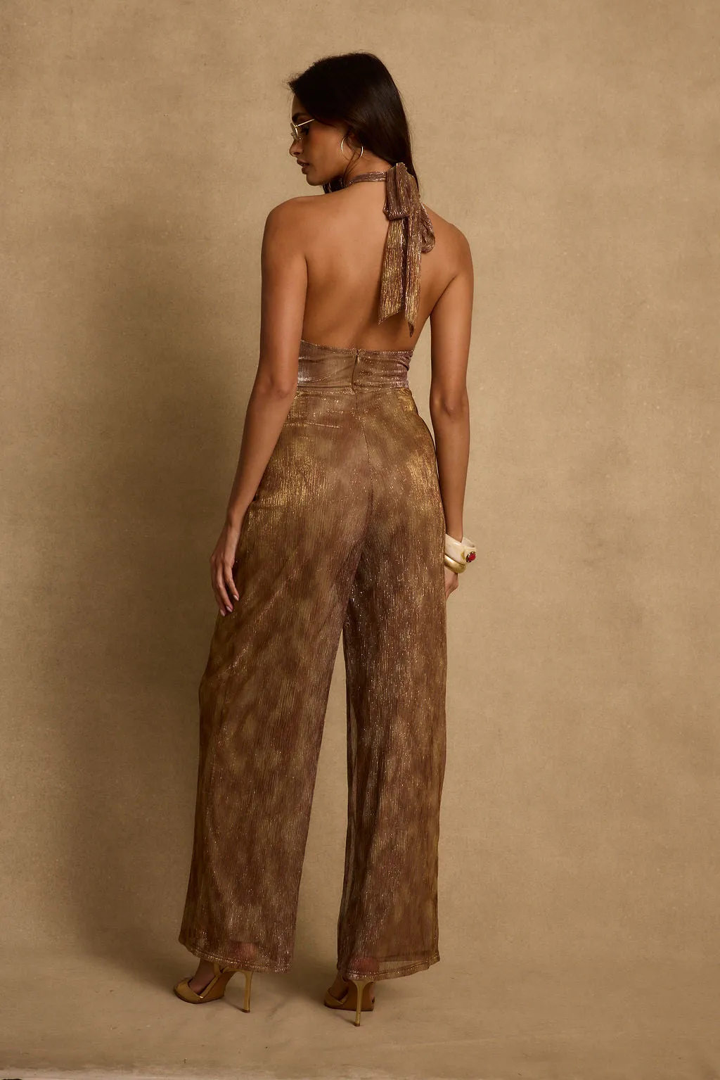 Marcos Bronze Lurex Jumpsuit sold by 12th Tribe product image thumbnail 2